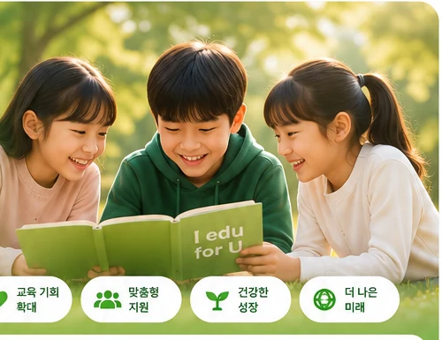 아이들이 함께 책을 읽으며 즐겁게 배우는 교육지원 활동 모습